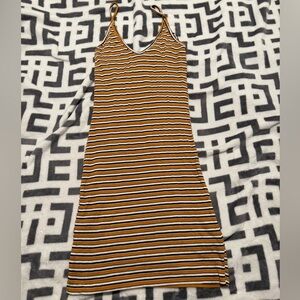 Forever 21 Yellow, Black, and White Striped Dress